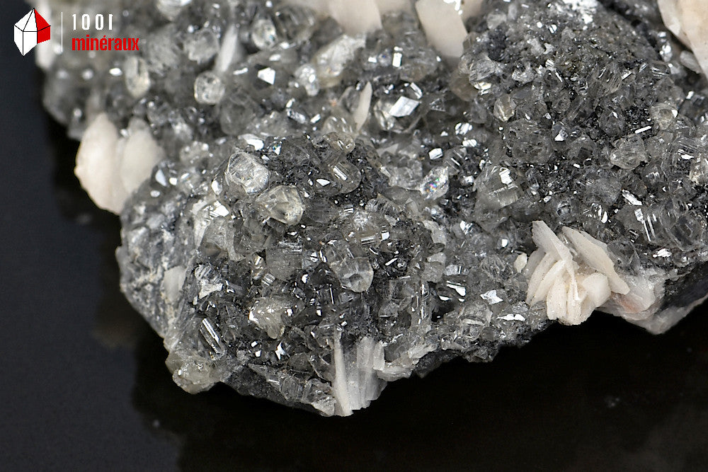Minéral cristallisé de baryte, cérusite et galène du Maroc
