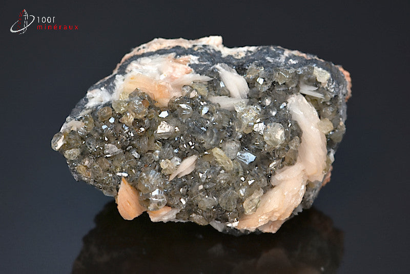 Minéral cristallisé de baryte, cérusite et galène du Maroc
