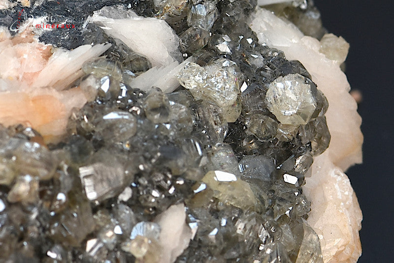 Minéral cristallisé de baryte, cérusite et galène du Maroc