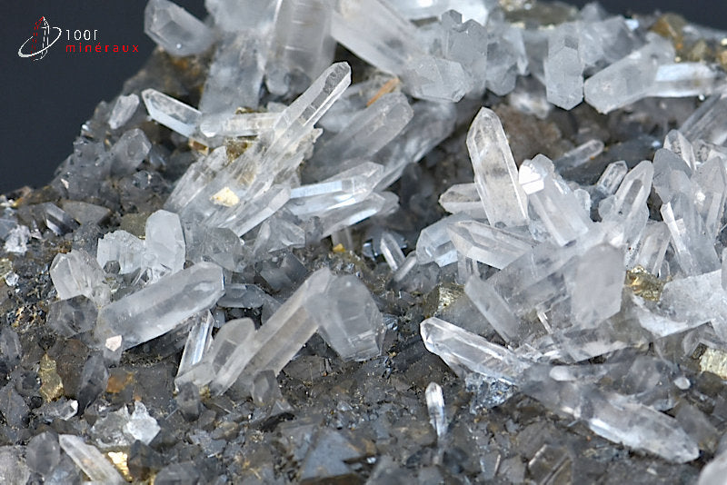 minéral cristallisé de quartz, marmatite et pyrite du Pérou