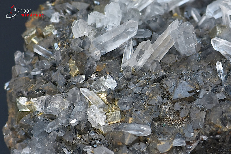 minéral cristallisé de quartz, marmatite et pyrite du Pérou