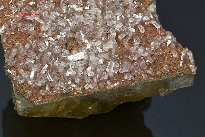 Minéral cristallisé de fluroine jaune et calcite d'Espagne