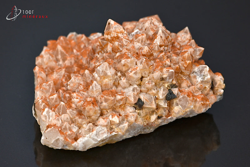 Minéral cristallisé de quartz hématoïde de France