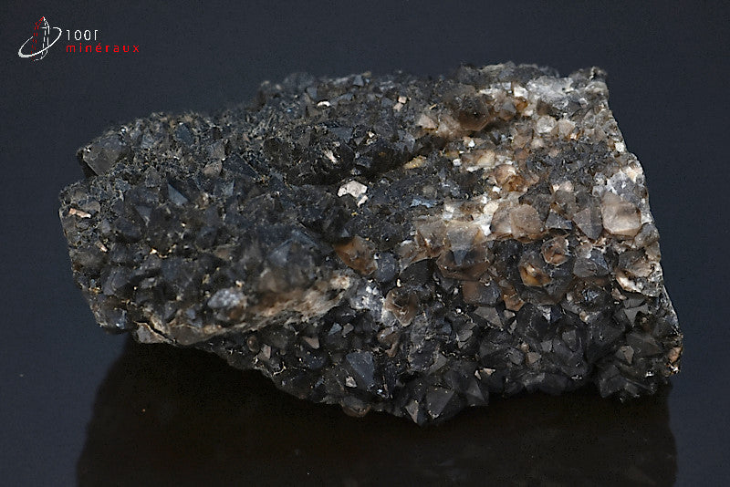 Minéral cristallisé de quartz morion de France