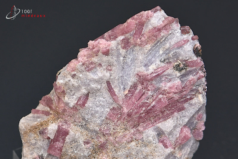 Minéral cristallisé de rubellite ou tourmaline rose des Etats-Unis