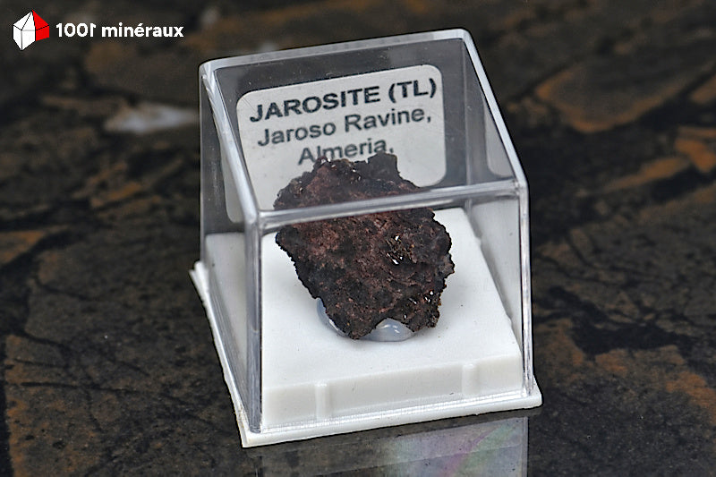 Jarosite d'Espagne - Micromount de cristaux bruns translucides BE883.