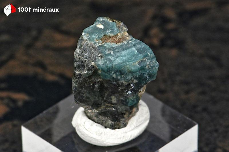 Grandidiérite de Madagascar 3g vert-bleu - Spécimen rare de collection