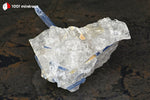 Kyanite bleue sur Quartz translucide du Brésil - 152 g / BE927 - Vignette | 1001 minéraux
