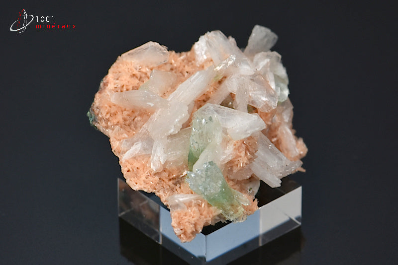 Minéral cristallisé d'Apophyllite, stilbite et heulandite d'Inde