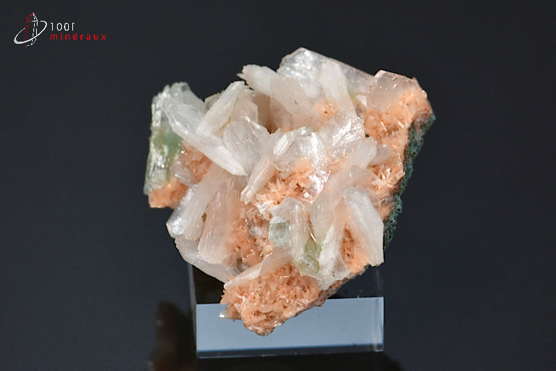 Minéral cristallisé d'Apophyllite, stilbite et heulandite d'Inde