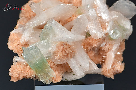 Minéral cristallisé d'Apophyllite, stilbite et heulandite d'Inde