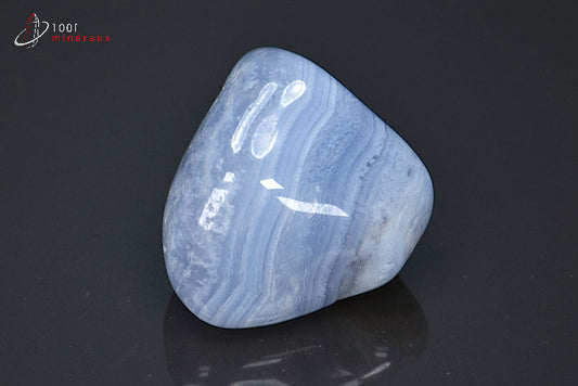 Minéral d'agate blue lace polie bleue de Namibie