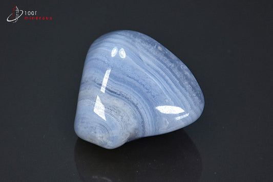 Minéral d'agate blue lace polie bleue de Namibie