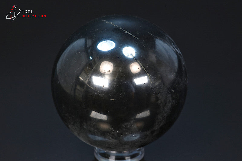 Minéral poli de shungite de Russie en forme de sphère