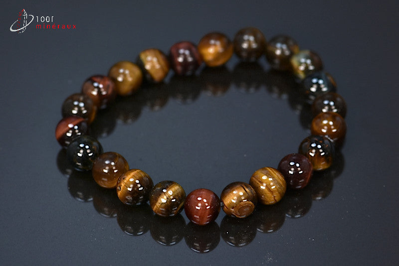 Bracelet bijou avec les 3 yeux : tigre, faucon et taureau d'Afrique du sud