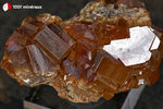 Vanadinite du Maroc (cristaux épais rouge foncé et jaunes, sur socle) - 66 g / BG59 - Vignette | 1001 minéraux