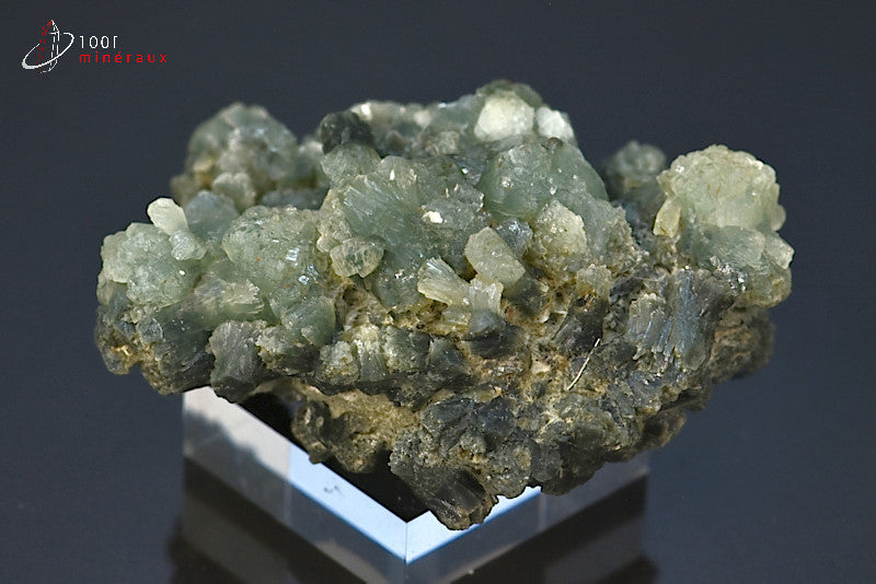 Minéral cristallisé de prehnite verte et épidote du Maroc
