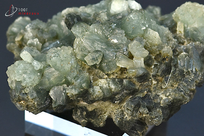 Minéral cristallisé de prehnite verte et épidote du Maroc