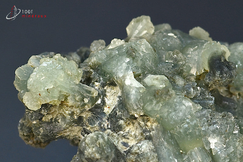 Minéral cristallisé de prehnite verte et épidote du Maroc