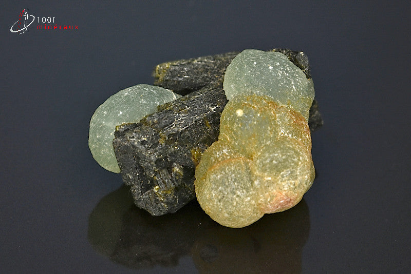 Minéral cristallisé d'épidote et prehnite du Mali