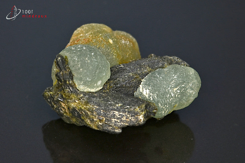 Minéral cristallisé d'épidote et prehnite du Mali