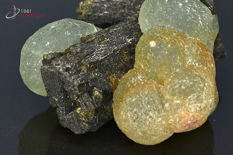 Minéral cristallisé d'épidote et prehnite du Mali