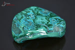 Chrysocolle sur Malachite forme libre polie - R.D. Congo - minéraux polis 6,6 cm / 169g / BH558 - Vignette | 1001 minéraux