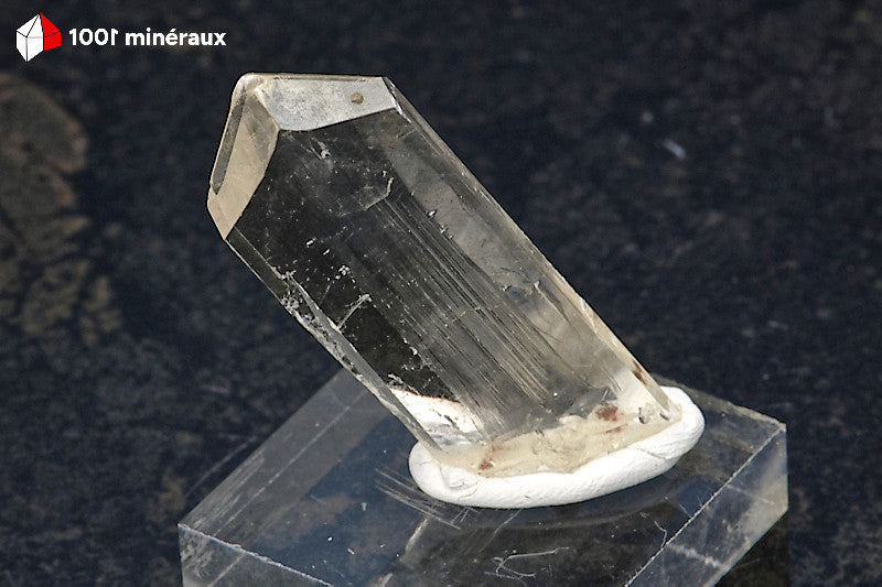 Gypse transparent du Pérou - Cristal terminé en apex présenté sur socle - 6 g - BH710

