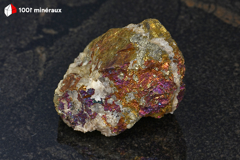 Chalcopyrite brute du Tarn, France - Affleurements jaune foncé et magenta - 58 g - BH718
