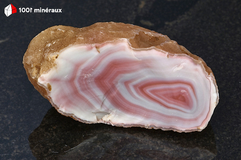 Agate zonée du Botswana - Spécimen brut à deux faces polies de 75 g - BH727
