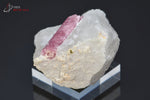 Tourmaline rose ou Rubellite sur Quartz - Brésil - minéraux à cristaux 4,4 cm / 61 g / BH730 - Vignette | 1001 minéraux