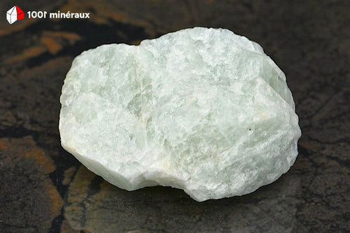 Aigue-marine brute du Brésil - Vue d'ensemble, teinte bleutée translucide - 55 g