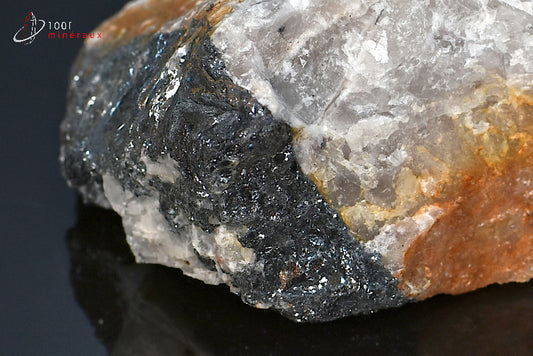 Minéral cristallisé d'hématite sur quartz de France