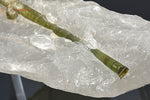 Tourmaline verte sur Quartz - Brésil - minéraux à cristaux 4,5 cm / 28g / BJ405 - Vignette | 1001 minéraux