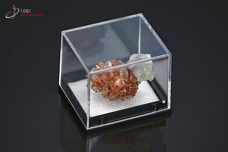 Minéral cristallisé de creedite et fluorine du Mexique