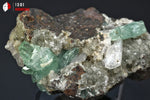 Apophyllite verte translucide et Stilbite - Inde - minéraux à cristaux 4,5 cm / 54g / BJ498 - Vignette | 1001 minéraux