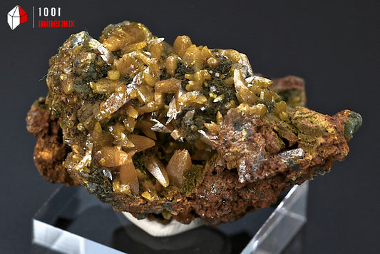 Minéral cristallisé de pyromorphite jaune du Mexique