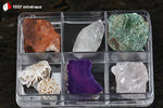Coffret découverte 6 minéraux (Cornaline, Quartz, Fuchsite, Rose des sables, Agate, Quartz rose) - 68 g / BJ625 - Vignette | 1001 minéraux