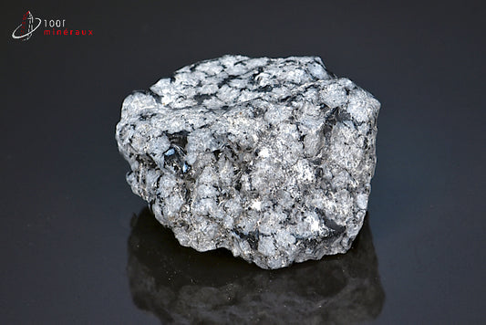 Minéral brut d'obsidienne flocons de neige noire et blanche du Mexique