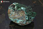 Malachite botryoïdale et Chrysocolle de la République Démocratique du Congo sur roche mère - 344 g / BJ810 - Vignette | 1001 minéraux