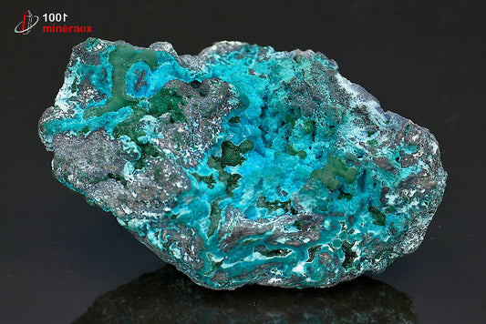Minéral cristallisé de chrysocolle et malachite de République démocratique du Congo