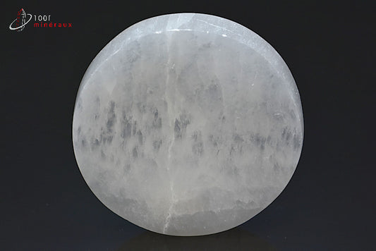Minéral poli gravé de sélénite blanche