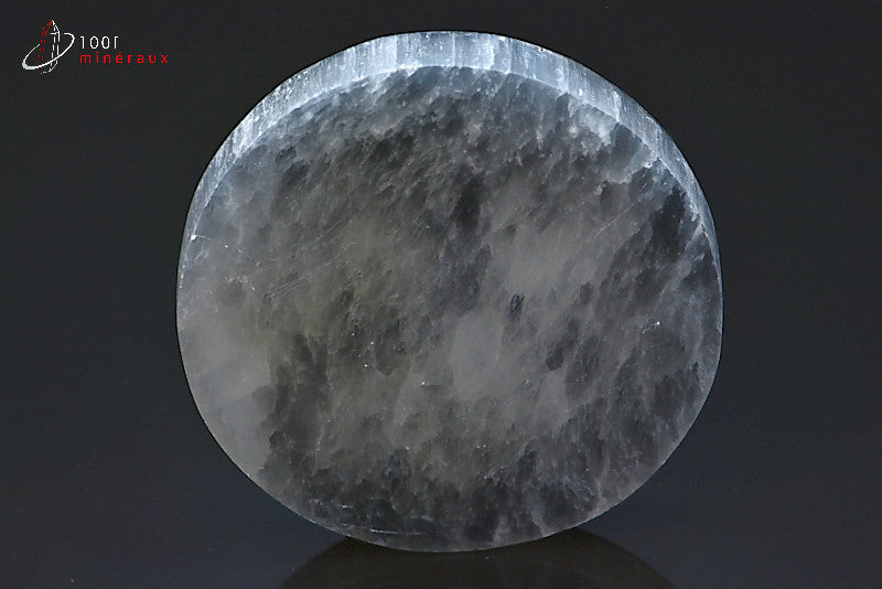 Arbre de vie gravé sur sélénite noire du Maroc