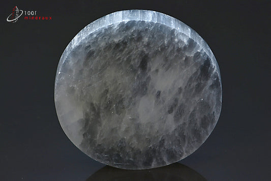 Arbre de vie gravé sur sélénite noire du Maroc