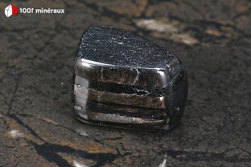 Hypersthène poli Canada - Bandes alternées irisées, schiller cuivré et doré - 37 g - BK316
