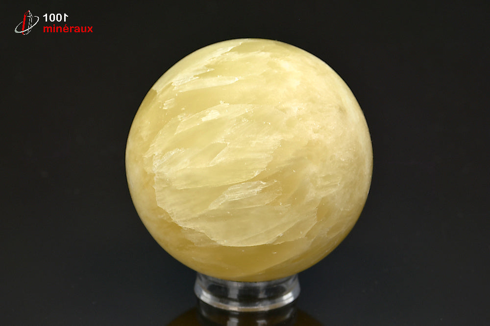 Sphère minérale de calcite jaune lemon du Pakistan