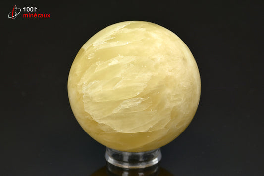 Sphère minérale de calcite jaune lemon du Pakistan