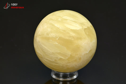 Sphère minérale de calcite jaune lemon du Pakistan