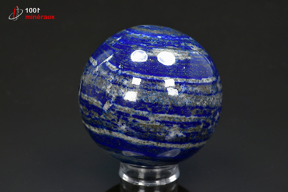 Sphère polie minérale en lapis-lazuli bleu d'Afghanistan