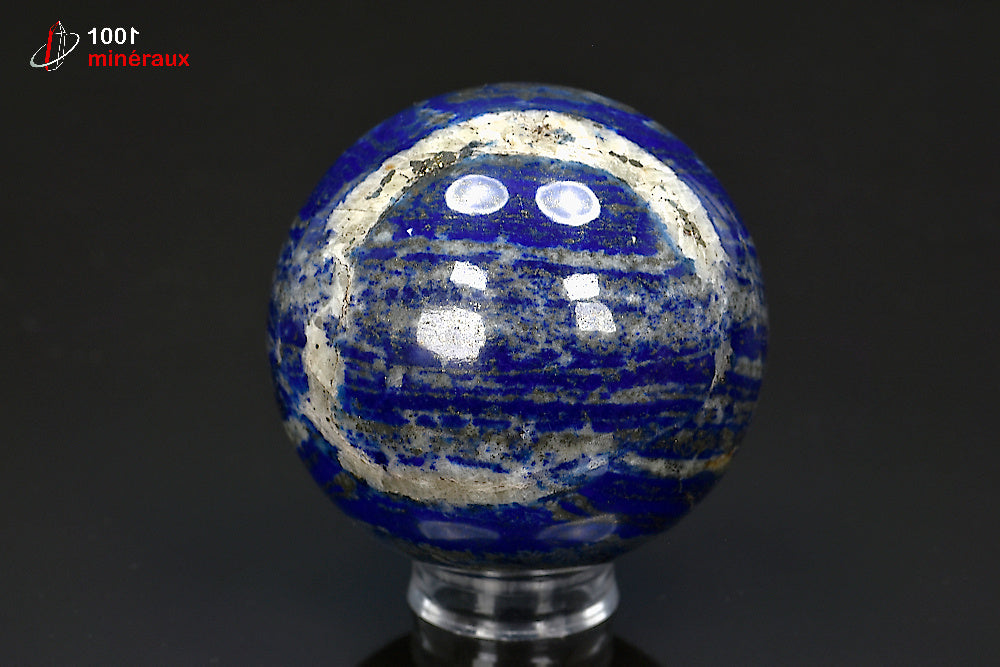 Sphère polie minérale en lapis-lazuli bleu d'Afghanistan